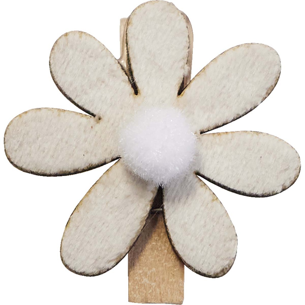 LOOPING flower clips white