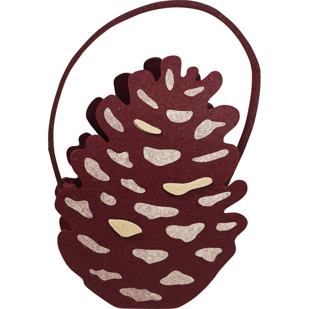 DUSKY BERRY pinecone felt basket