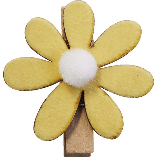 [4504*45*32*10] LOOPING flower clips yellow