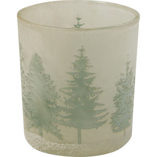 [7604*60*08*51] MY CHRISTMAS VILLAGE small glass candle holder