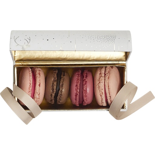 [5531*09*00*01] SCENES DE NEIGE round macaron box 4pcs